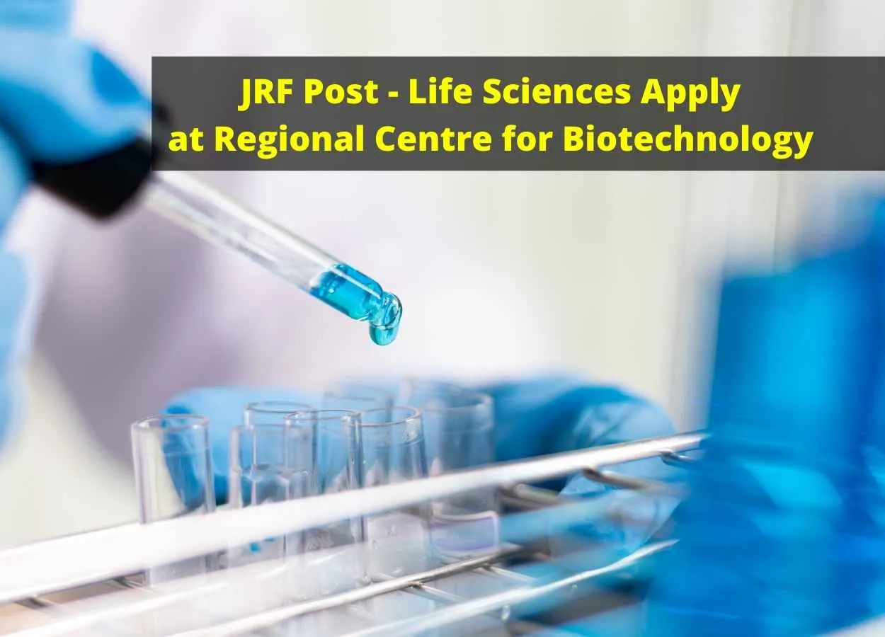 Apply Online for JRF at Regional Centre for Biotechnology