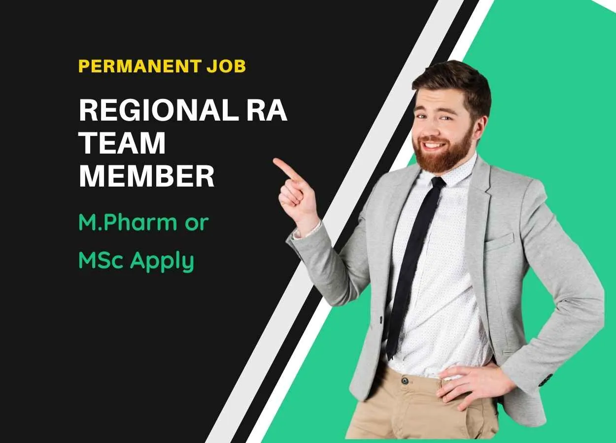 Cipla looking for Regional RA Team Member
