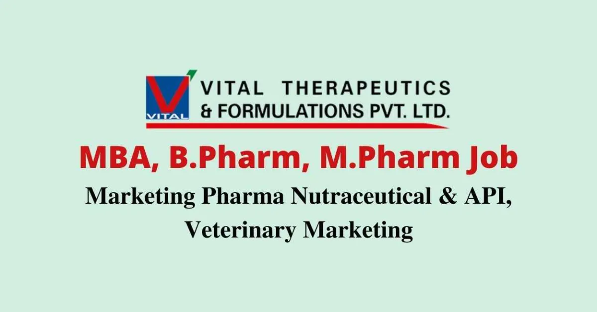 Vital Pharma - Walk In for Marketing Pharma Nutraceutical & API, Veterinary Marketing