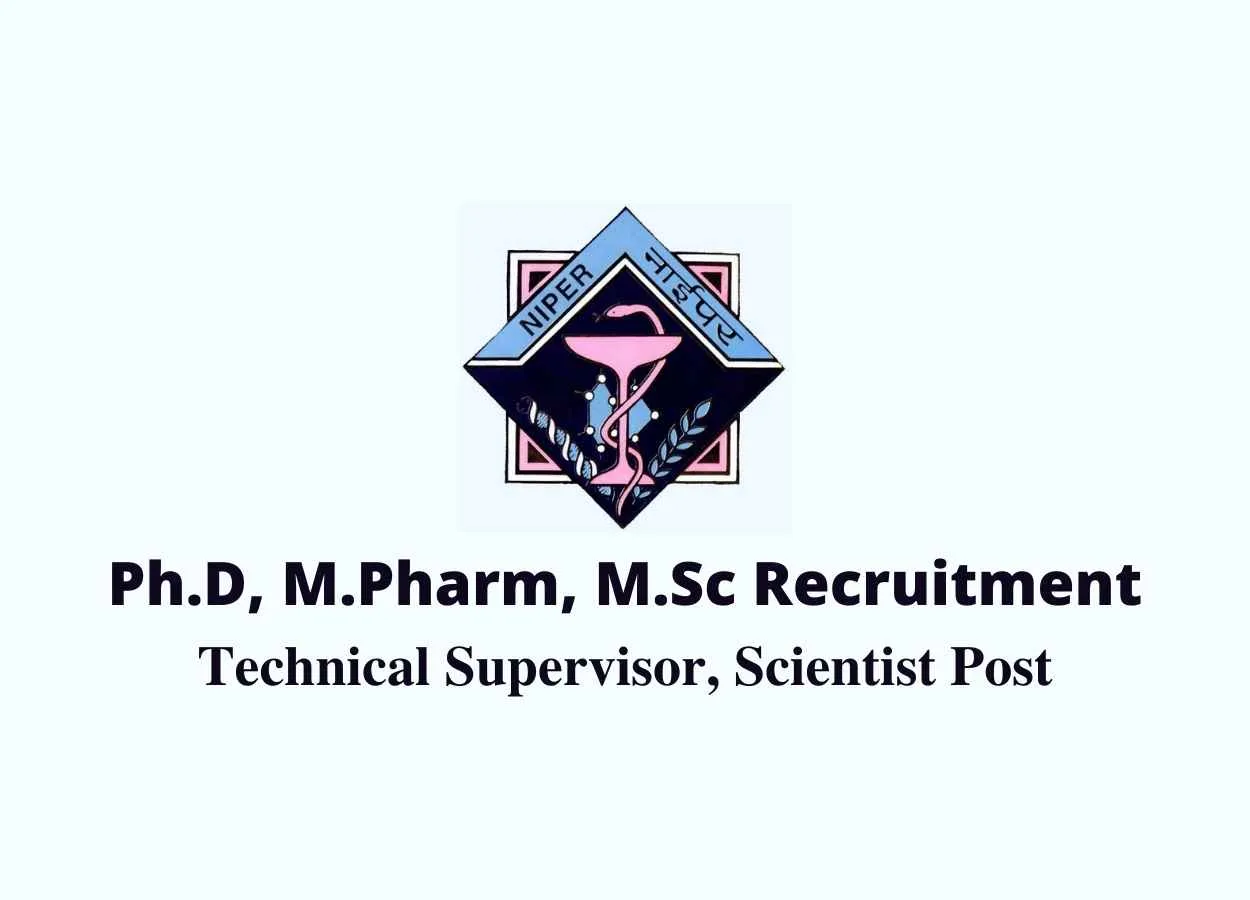 NIPER Ph.D, M.Pharm, M.Sc Recruitment