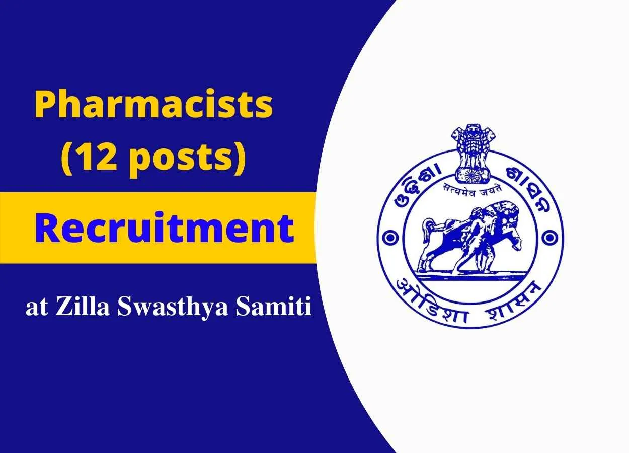 Openings for Pharmacists at Zilla Swasthya Samiti