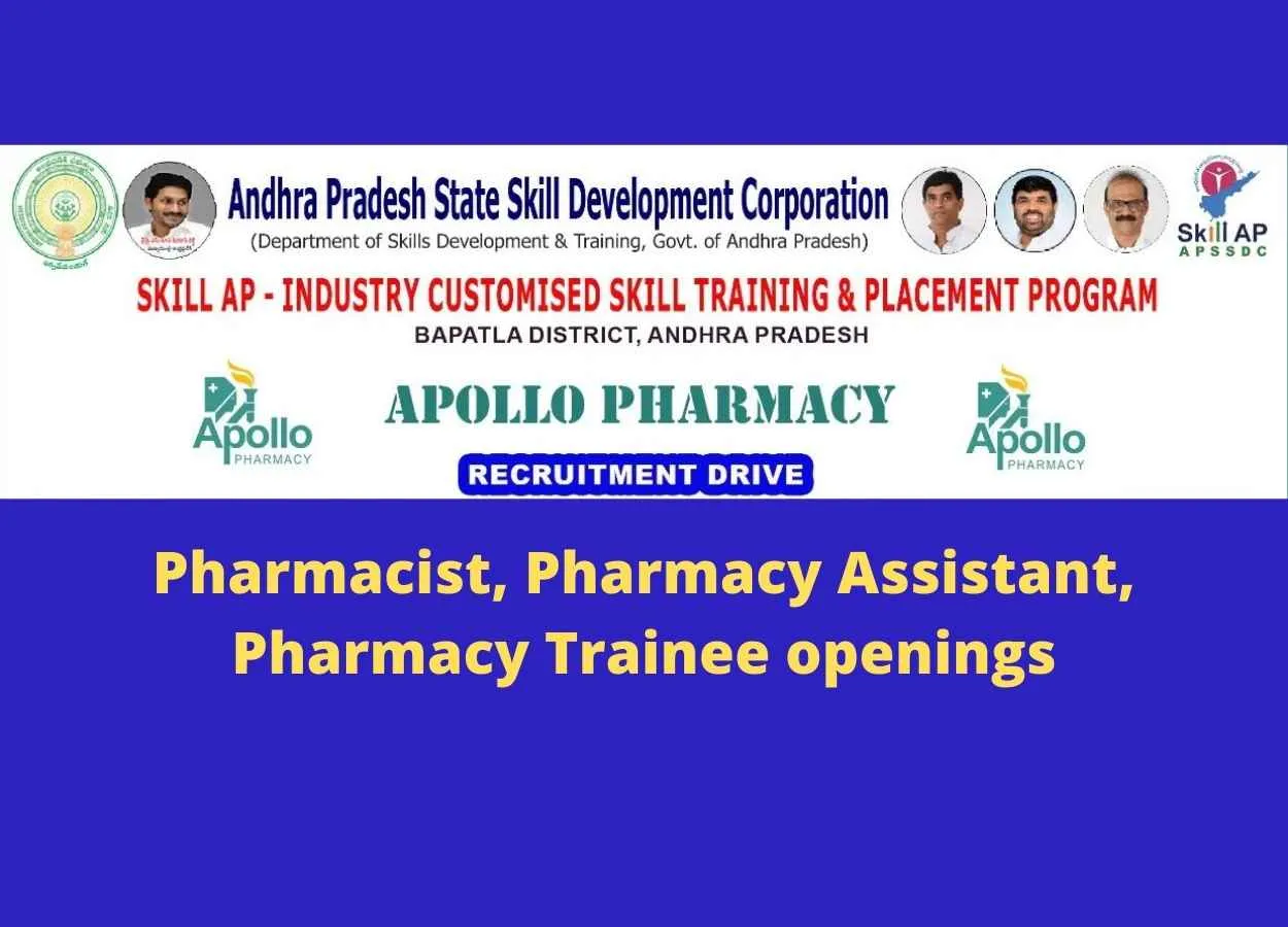 Pharmacist, Pharmacy Assistant, Pharmacy Trainee openings at Apollo Pharmacy - walk in