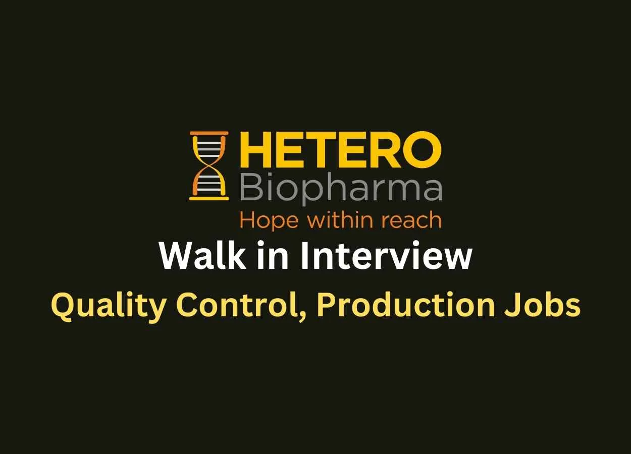 Quality Control, Production Jobs at Hetero Biopharma