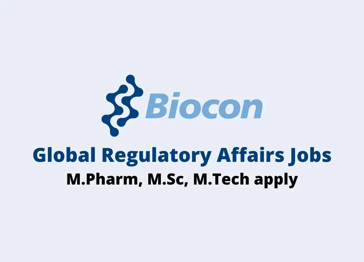 Global Regulatory Affairs Jobs at Biocon Biologics