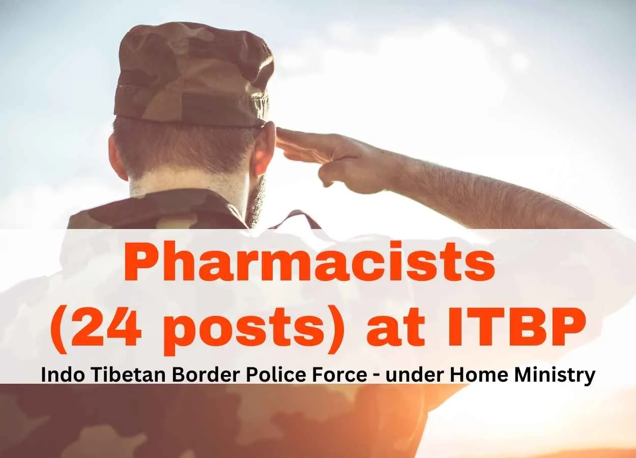 Job Openings for Pharmacists (24 posts) at ITBP