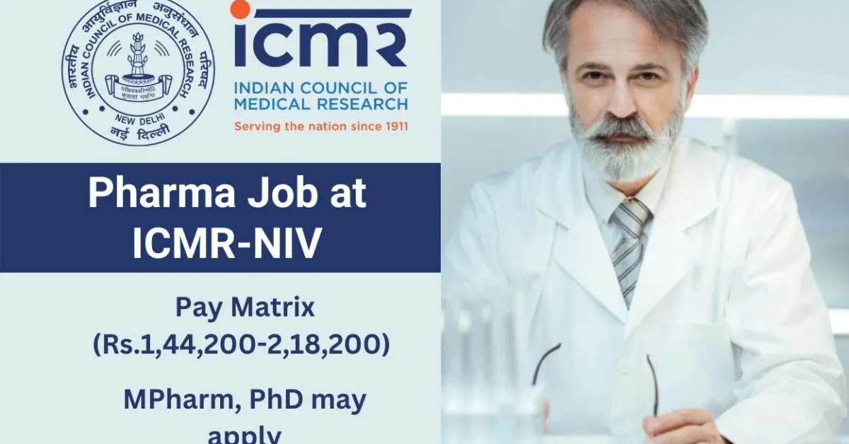 Pharma Recruitment at NIV, Health Ministry
