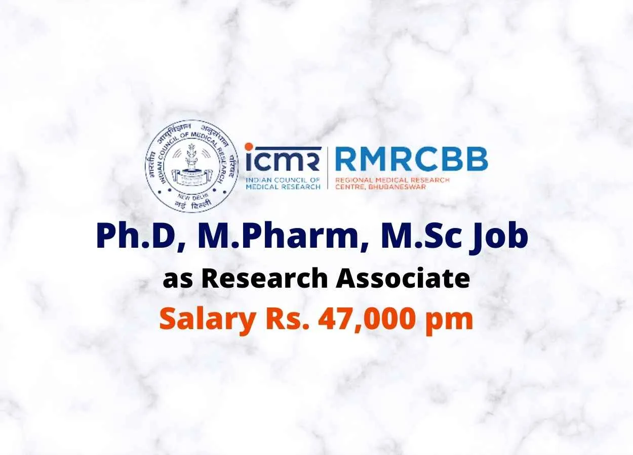 Ph.D, M.Pharm, M.Sc Job as Research Associate at RMRC