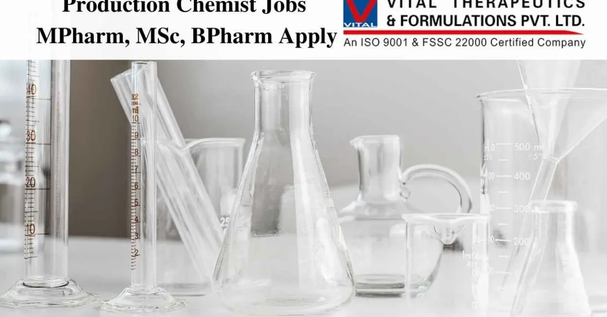 Job for Production Chemist at Vital Pharma