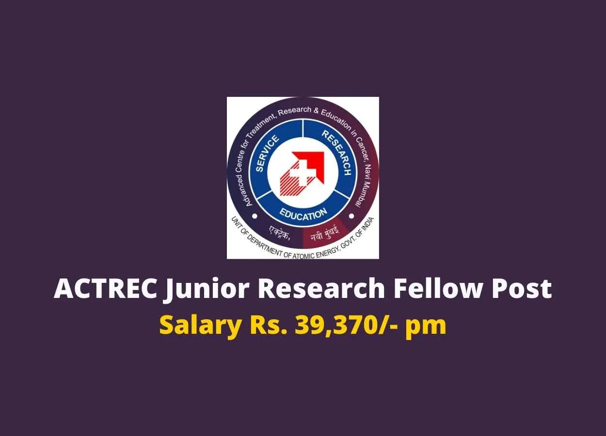 Vacancy for Junior Research Fellow at ACTREC
