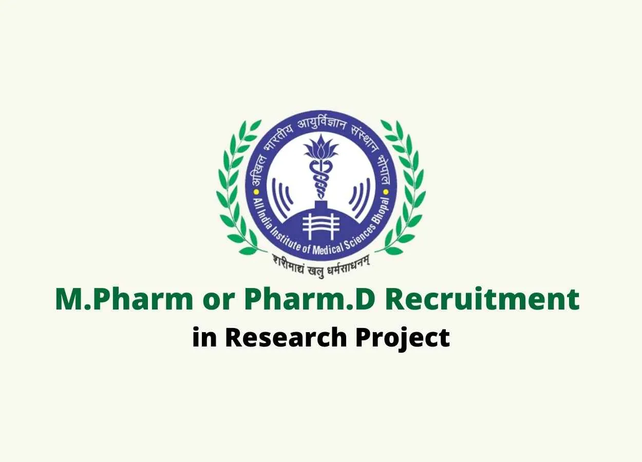 Vacancy for M.Pharm or Pharm.D in Research Project at AIIMS
