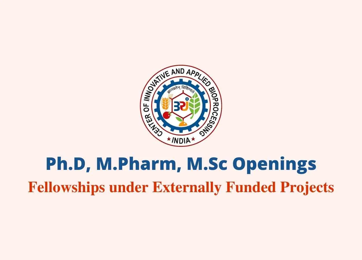 Vacancy for Ph.D, M.Pharm, M.Sc at CIAB