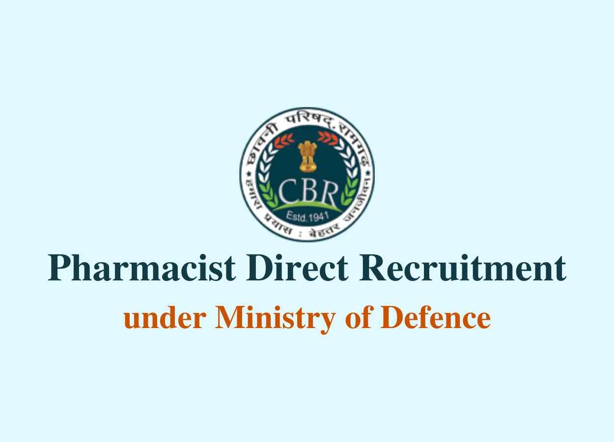 Opportunity for Pharmacist under Ministry of Defence