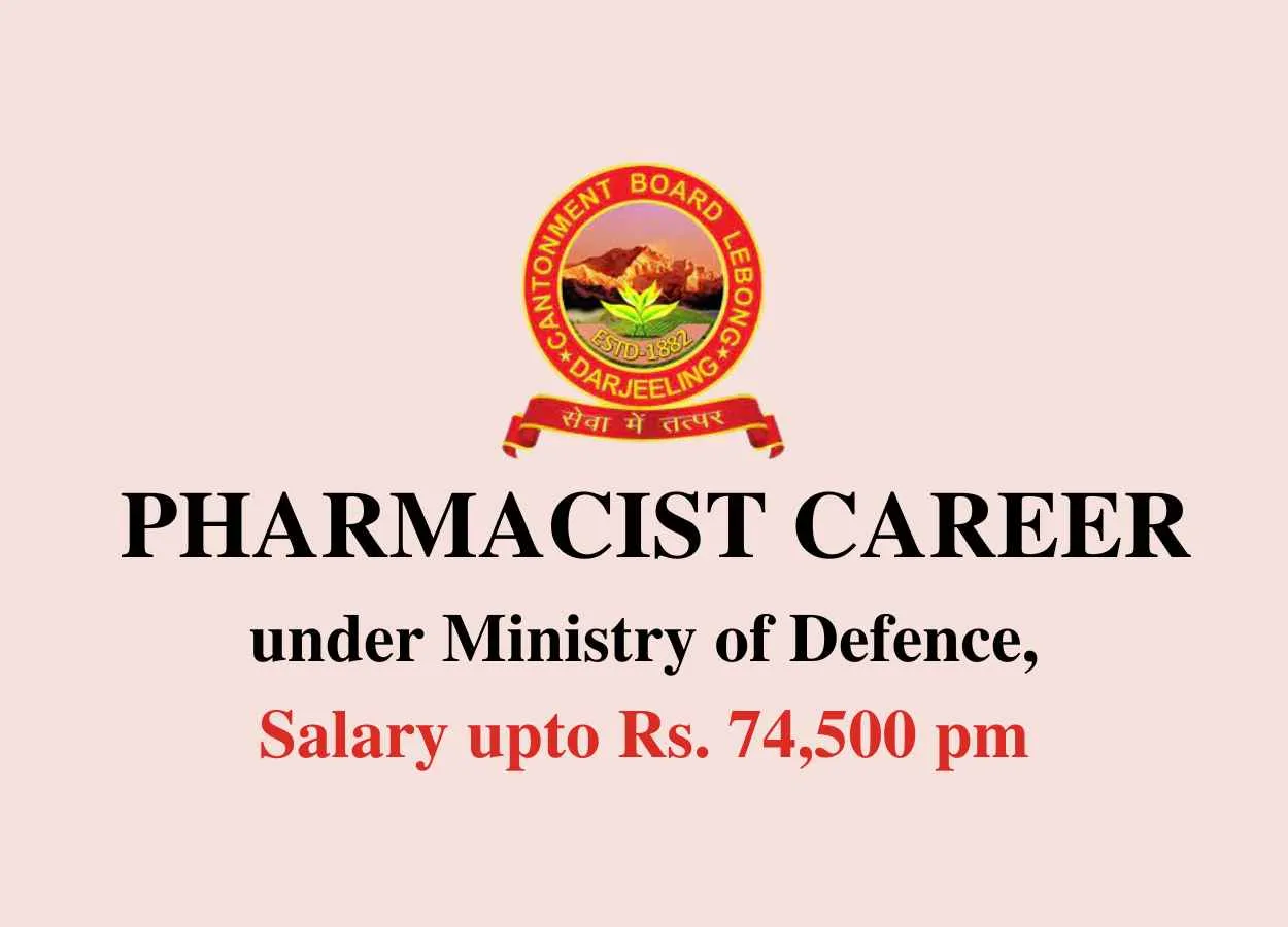 Career for Pharmacist under Ministry of Defence