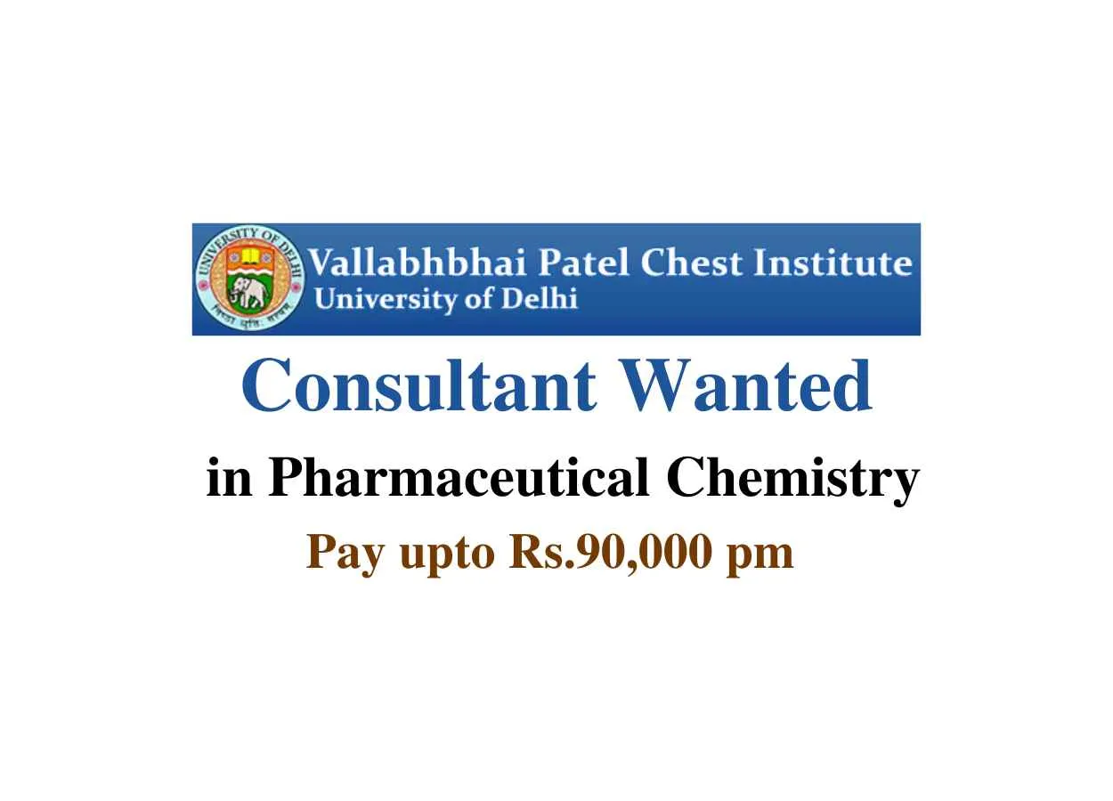 Consultant wanted in Pharmaceutical Chemistry at VPCI