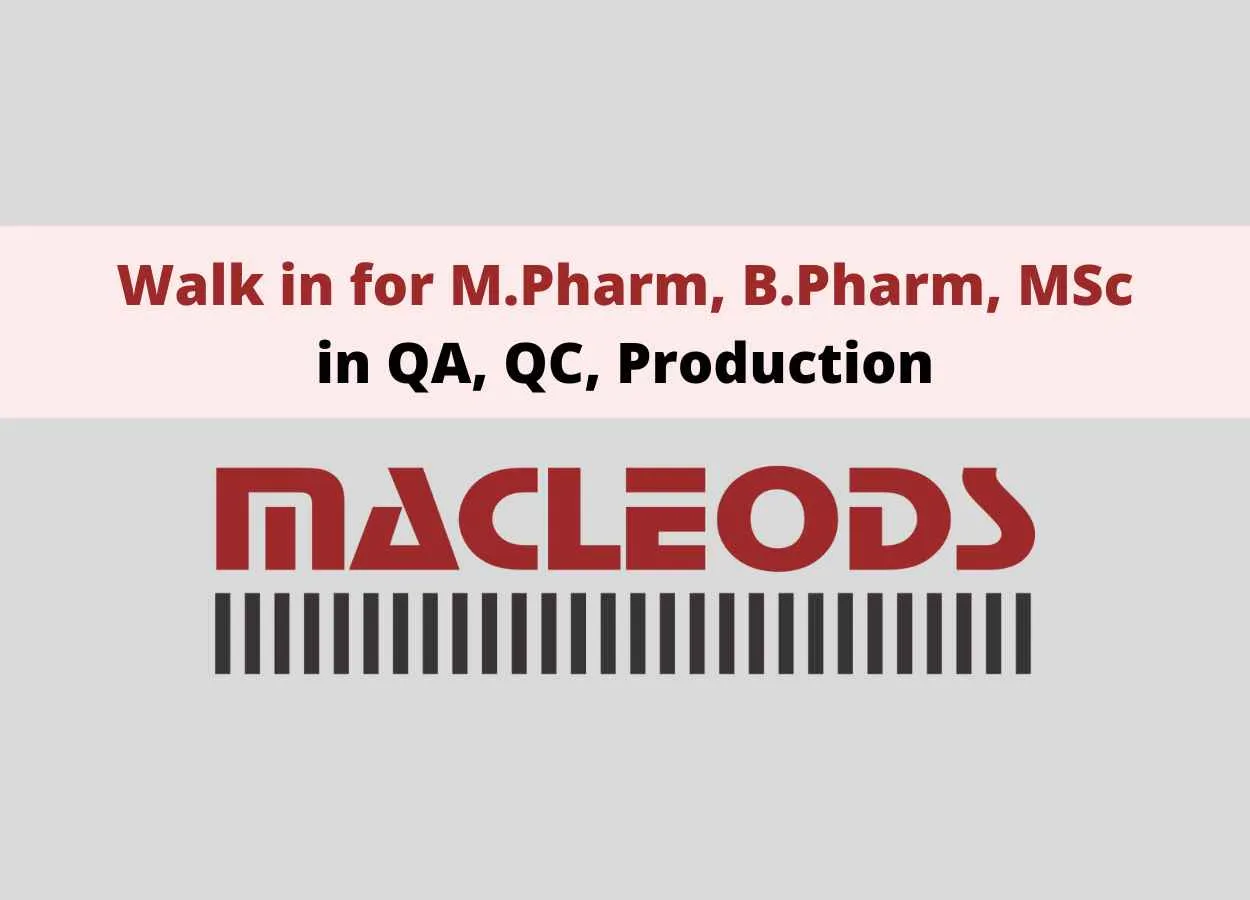 Macleods Pharma Jobs