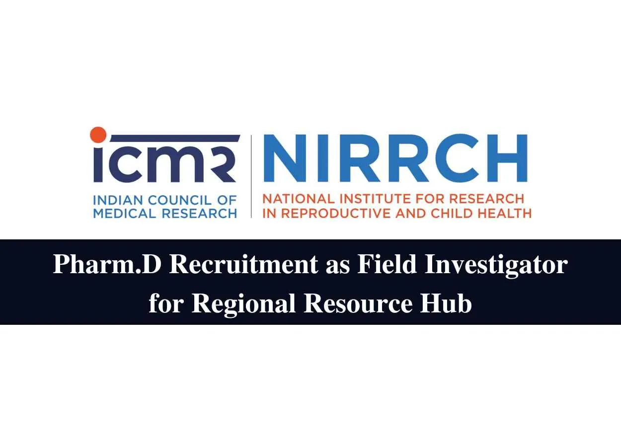 Pharm.D Recruitment for Regional Resource Hub at NIRRH