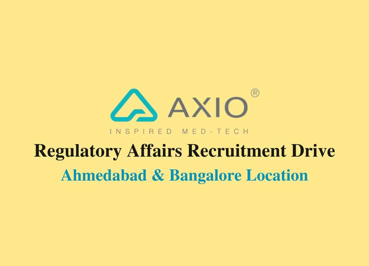 Recruitment Drive for Regulatory Affairs at Axio Biosolutions