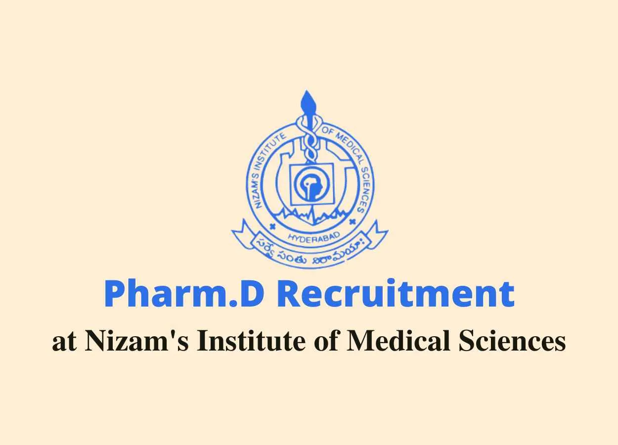 Vacancy for Pharm.D as Project Assistant at NIMS