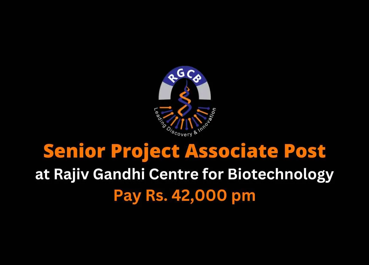 Apply Online for Senior Project Associate at RGCB