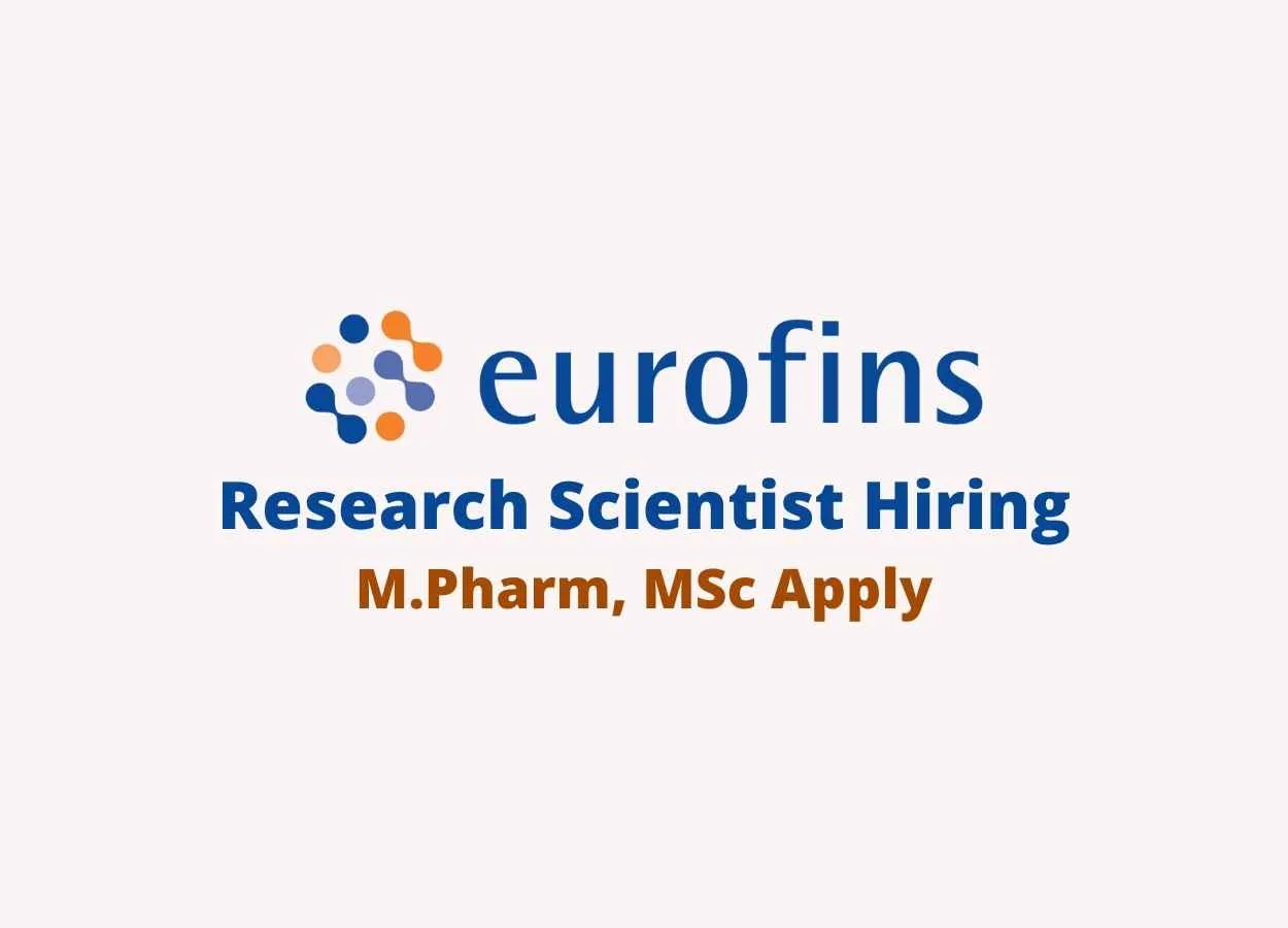 Hiring Research Scientist at Eurofins Scientific