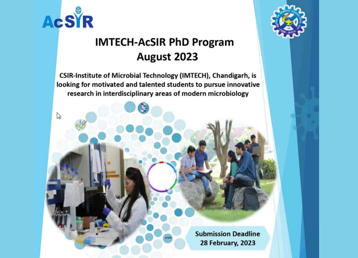 IMTECH-AcSIR PhD program August 2023