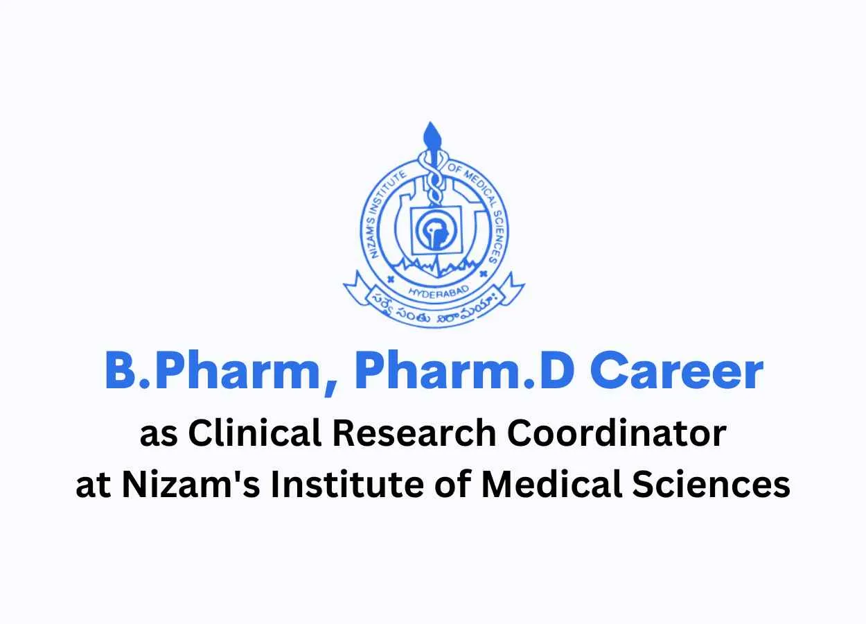 Job for B.Pharm, Pharm.D as Clinical Research Coordinator at NIMS