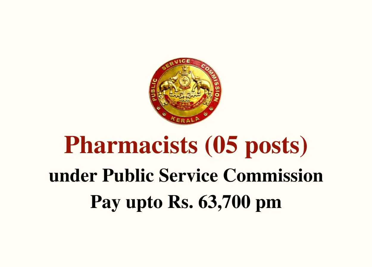 Job for Pharmacists under Public Service Commission