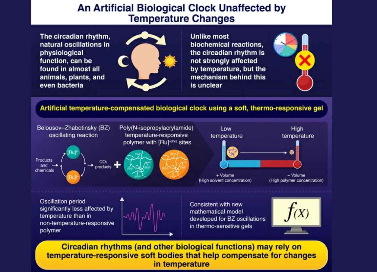 Mimicking an Enigmatic Property of Circadian Rhythms through an Artificial Chemical Clock