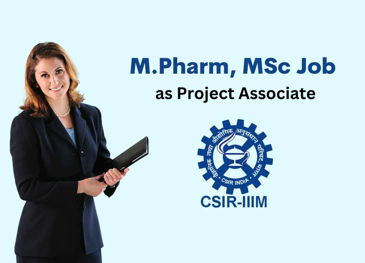 M.Pharm, MSc Job as Project Associate at IIIM