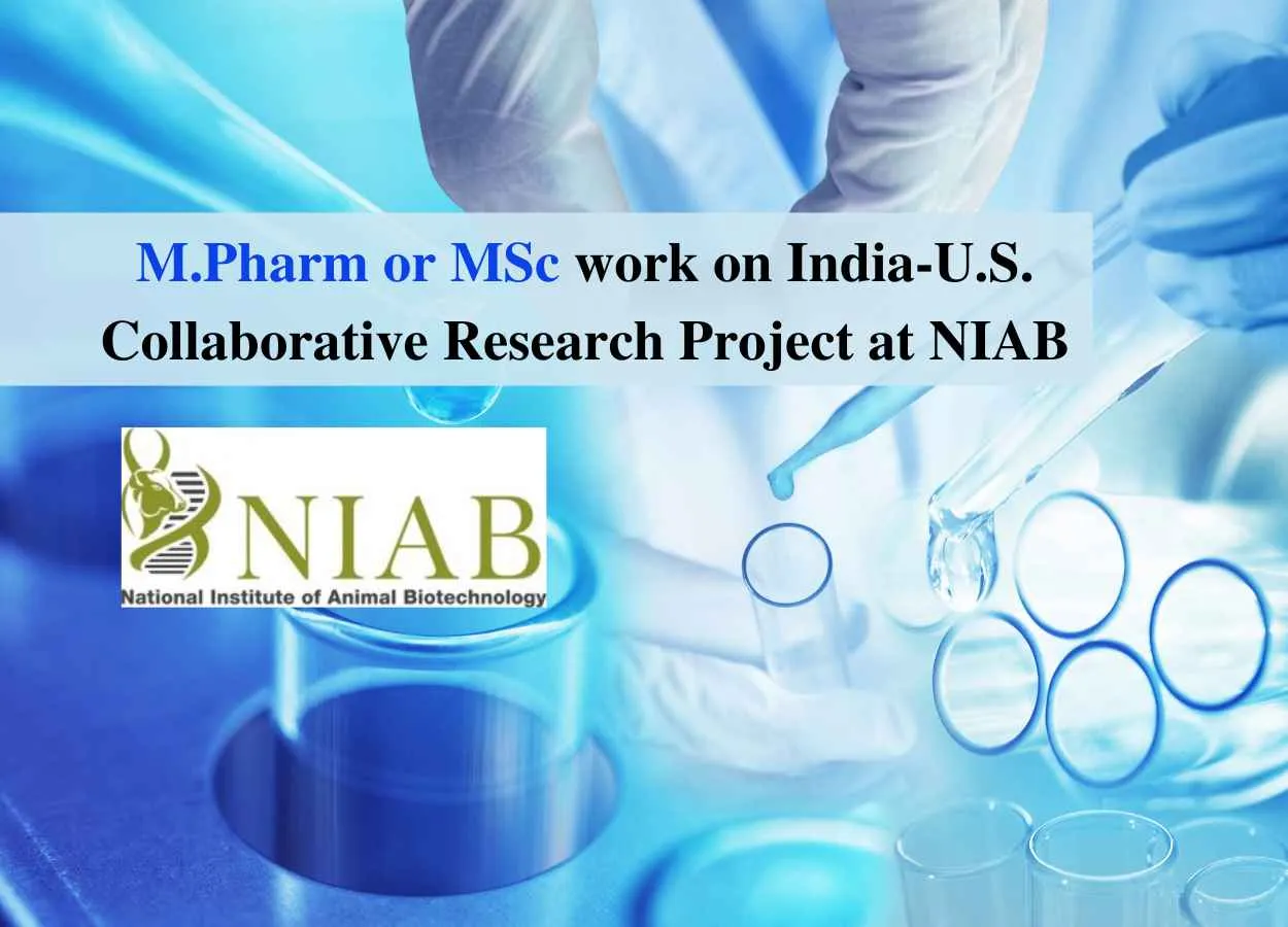M.Pharm or MSc work on India-U.S. Collaborative Research Project at NIAB