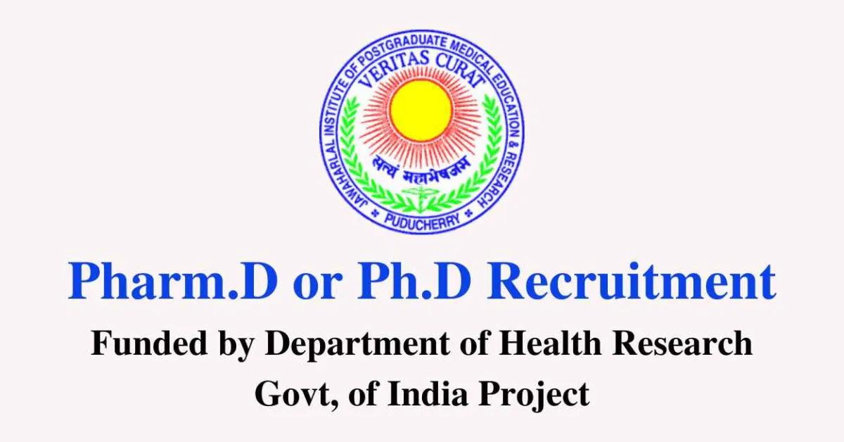Pharm.D or Ph.D Recruitment at JIPMER