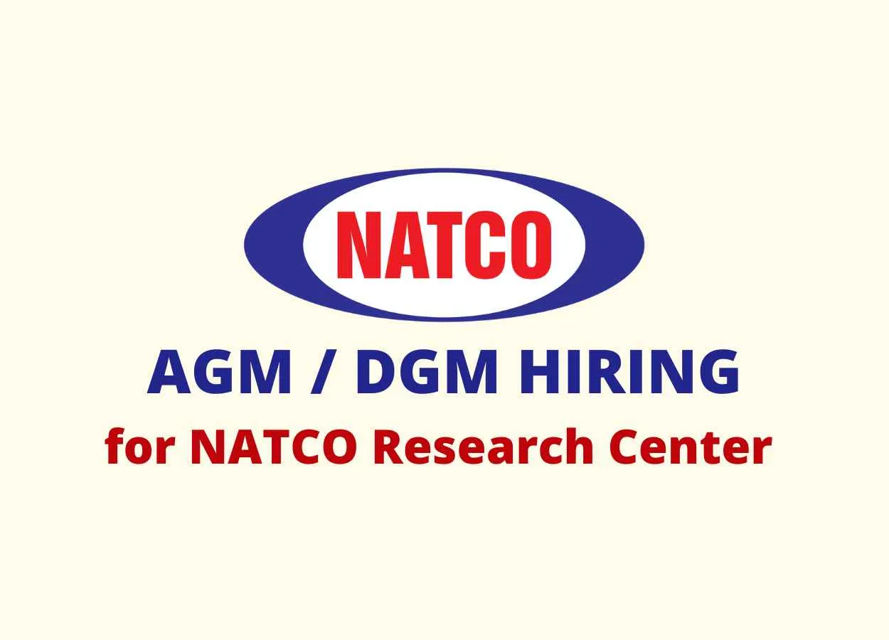 Vacancy for AGM / DGM at NATCO Research Center