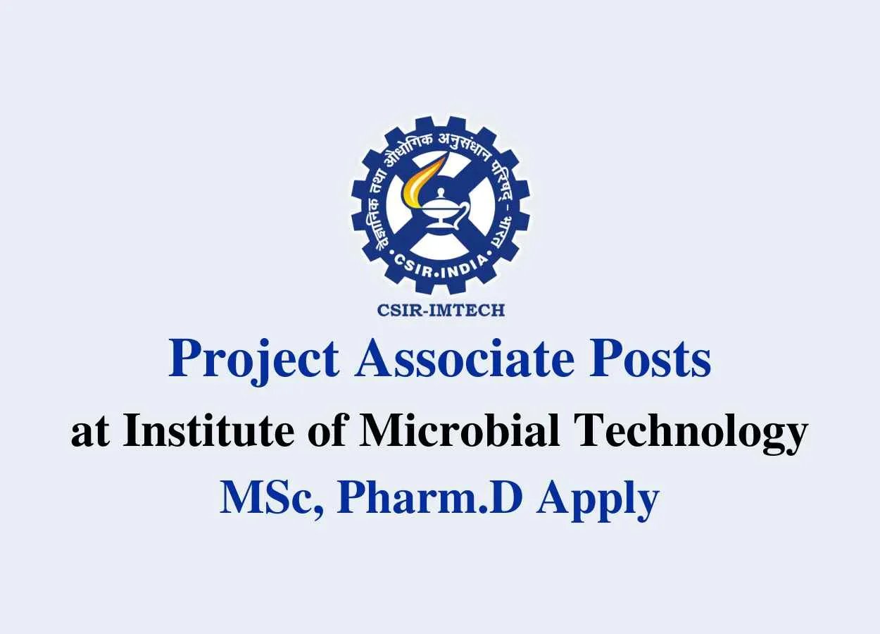 Vacancy for Project Associate at Institute of Microbial Technology
