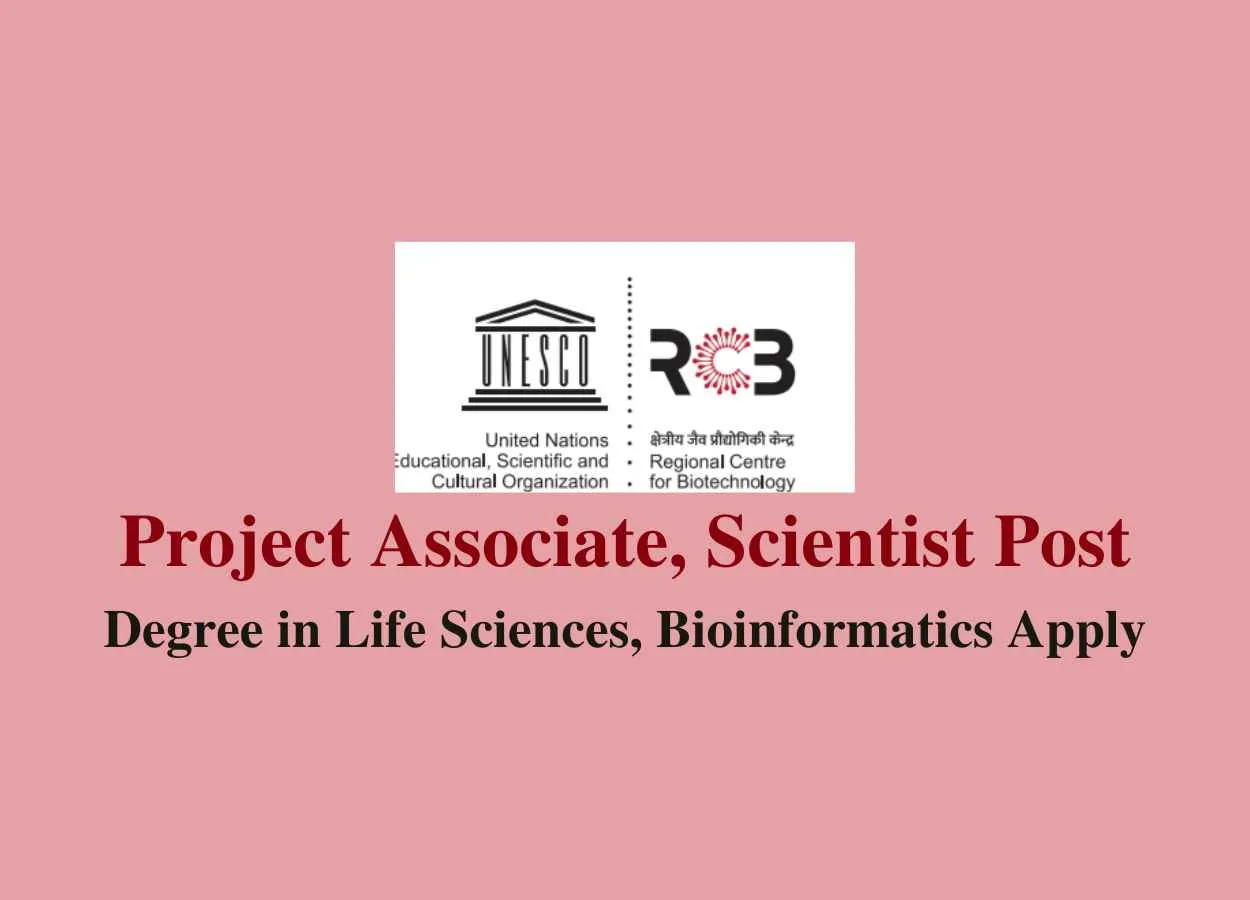Vacancy for Project Associate, Project Scientist at RCB