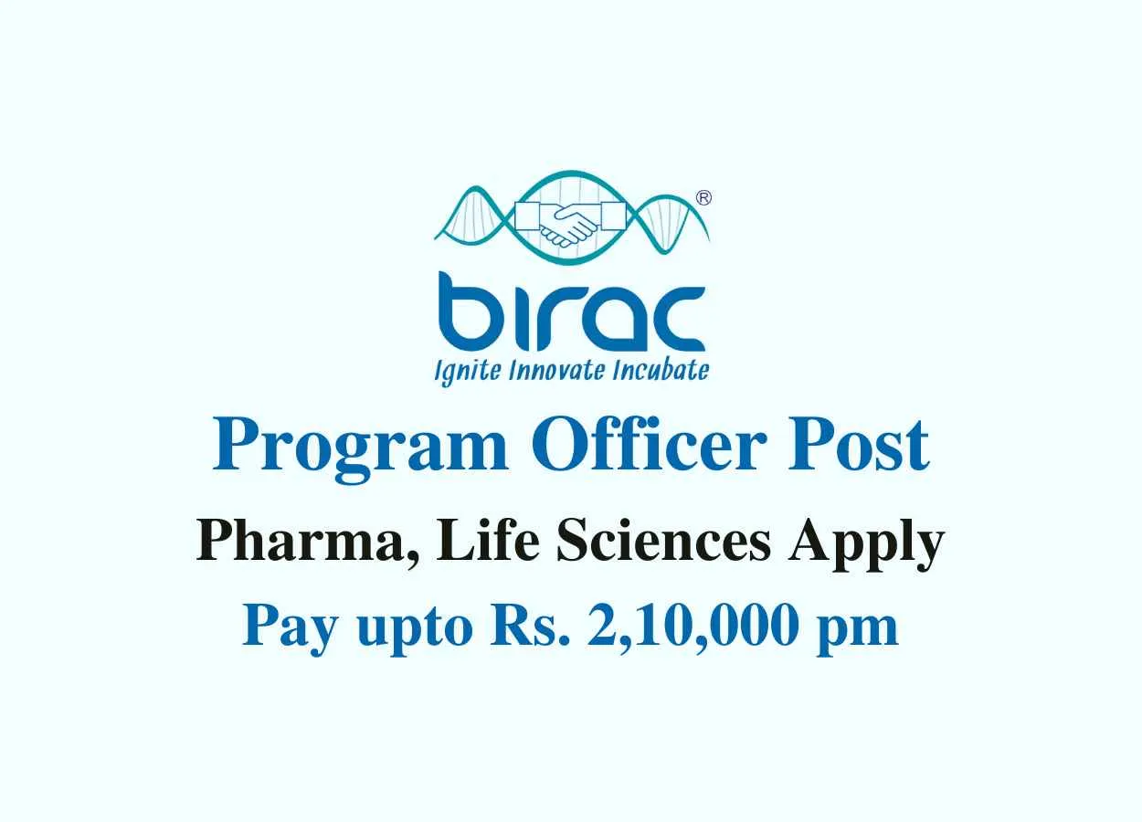 Work as Program Officer at BIRAC