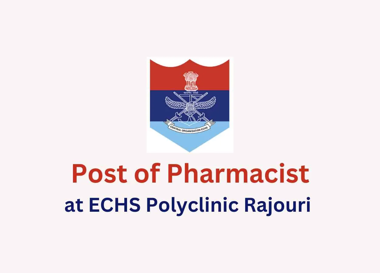 Applications for Post of Pharmacist at ECHS Central Organisation