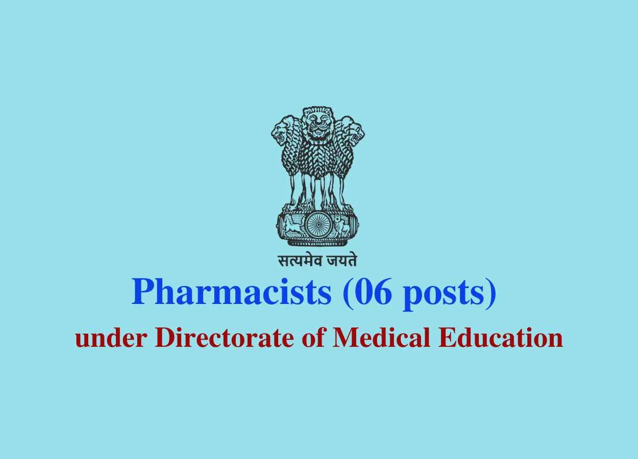 Career for Pharmacists under Directorate of Medical Education