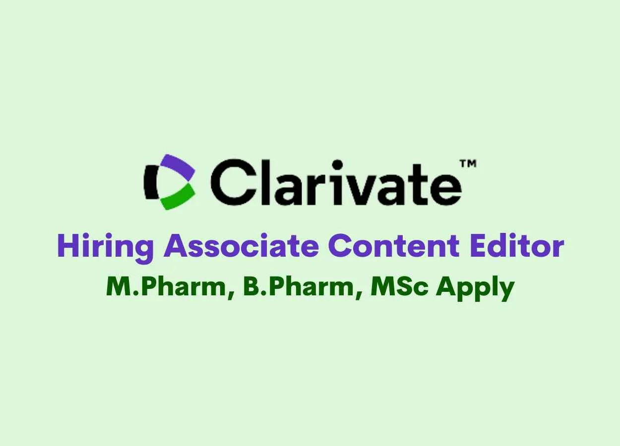 Clarivate Hiring Associate Content Editor