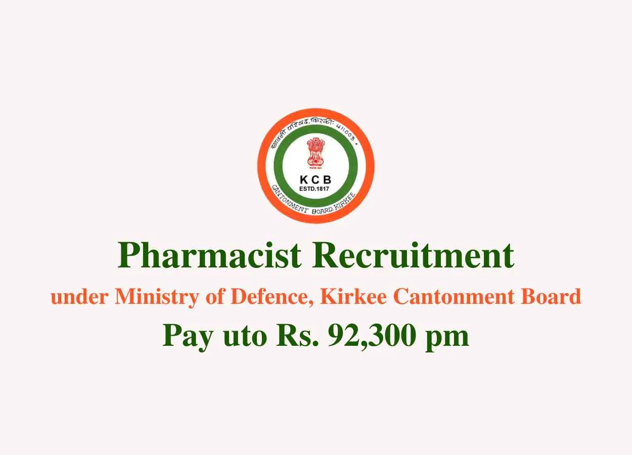 Job for Pharmacist under Ministry of Defence