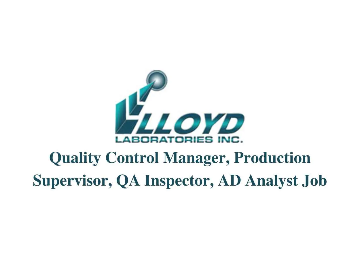 Multiple Openings at Lloyd Laboratories