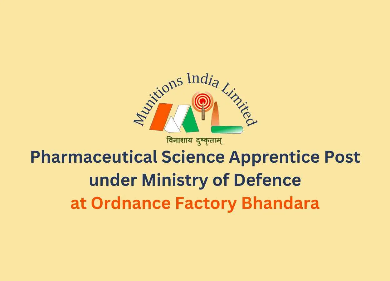 Pharmaceutical Science Apprentices Job under Ministry of Defence