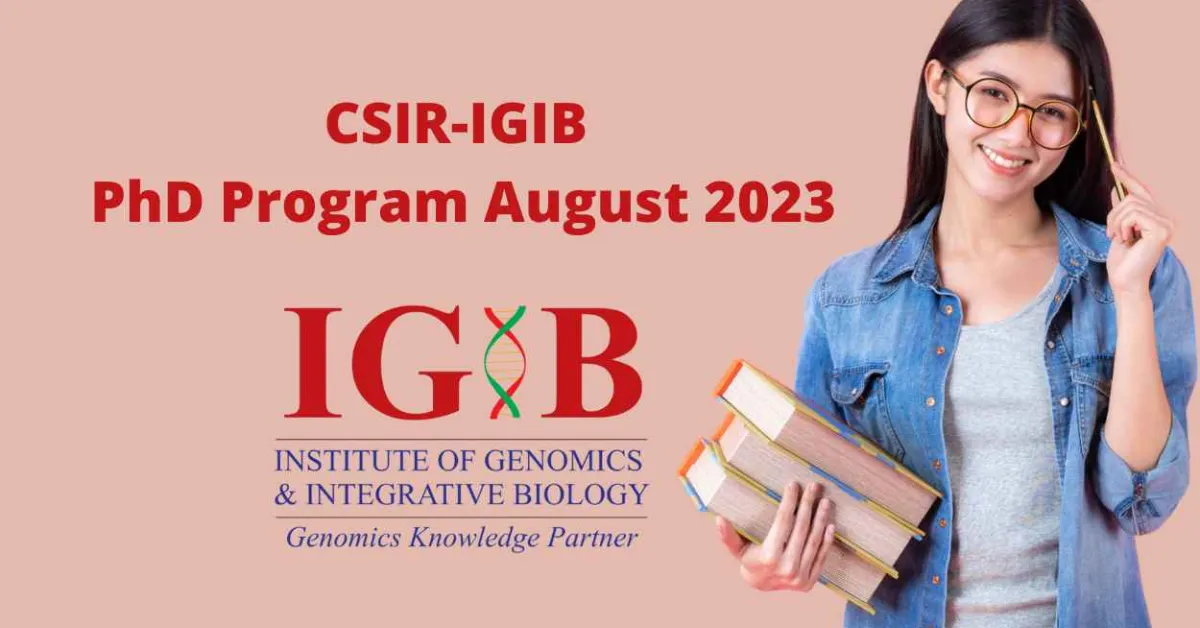 CSIR-IGIB PhD Program August 2023