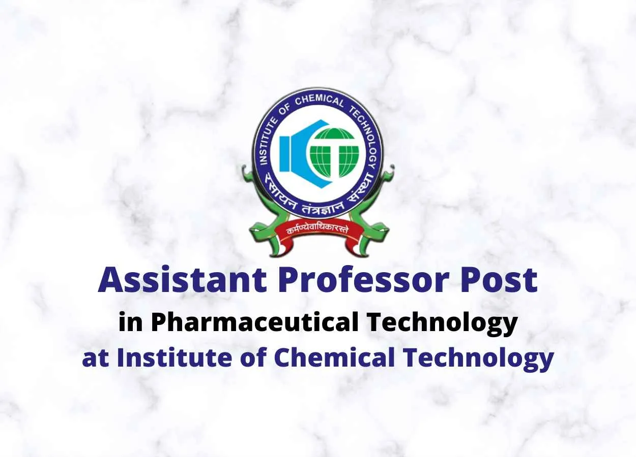 Job for Assistant Professor at Institute of Chemical Technology