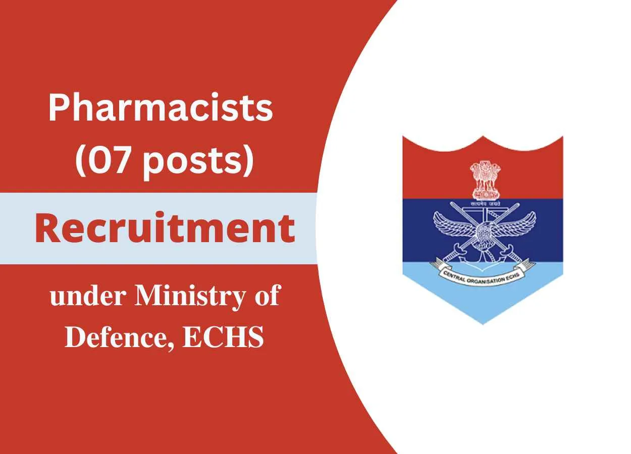 Job for Pharmacists under Ministry of Defence