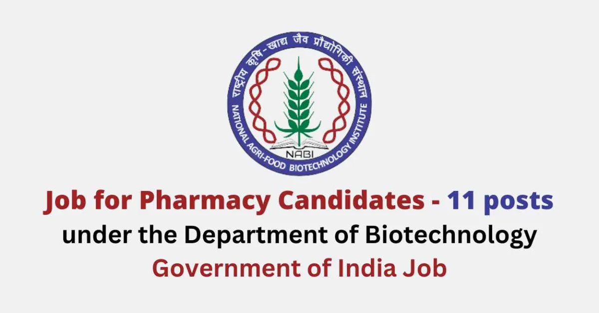 Job for pharmacy candidates at NABI