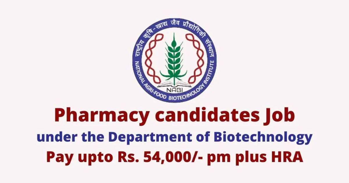 Opportunity for Pharmacy candidates at NABI