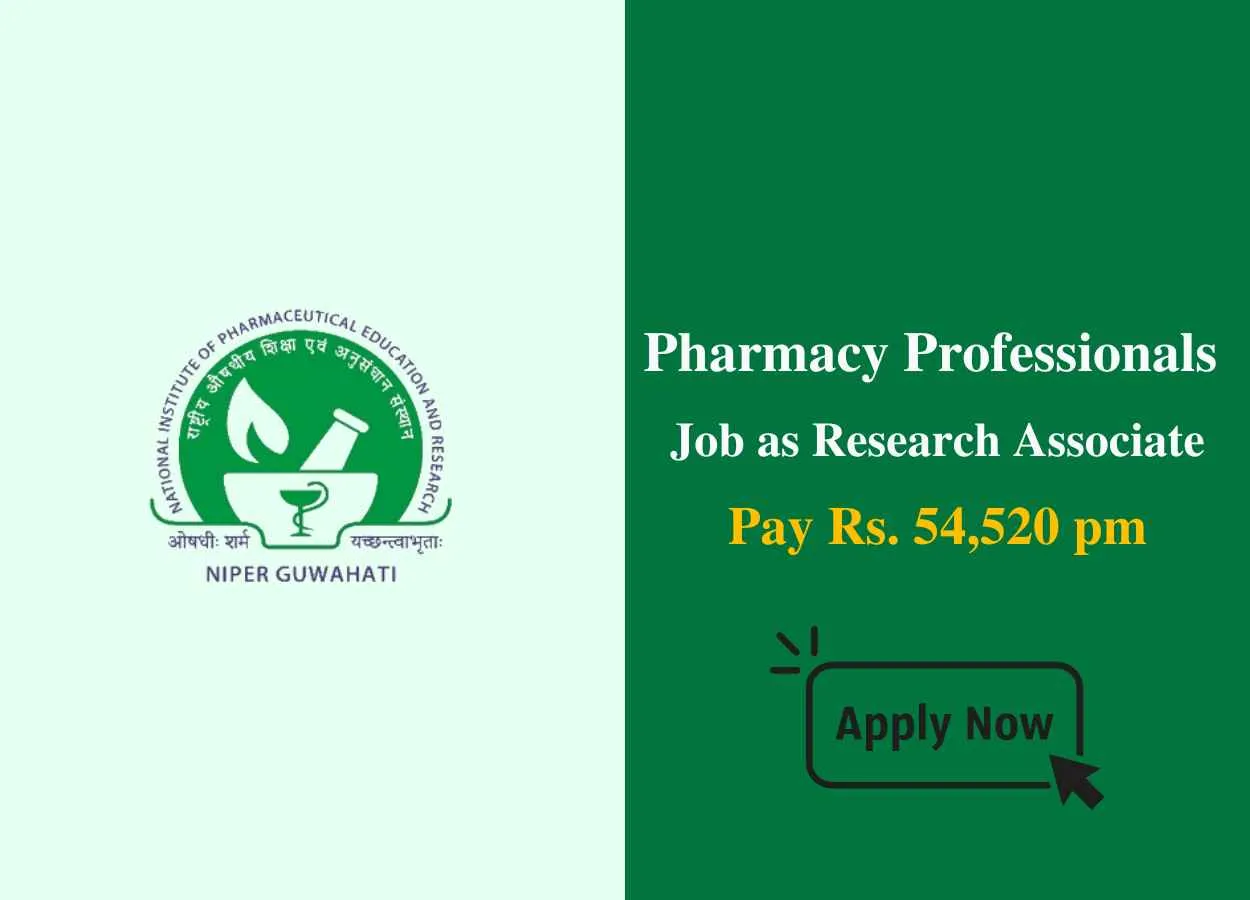 Opportunity for Pharmacy Professionals as Research Associate at NIPER