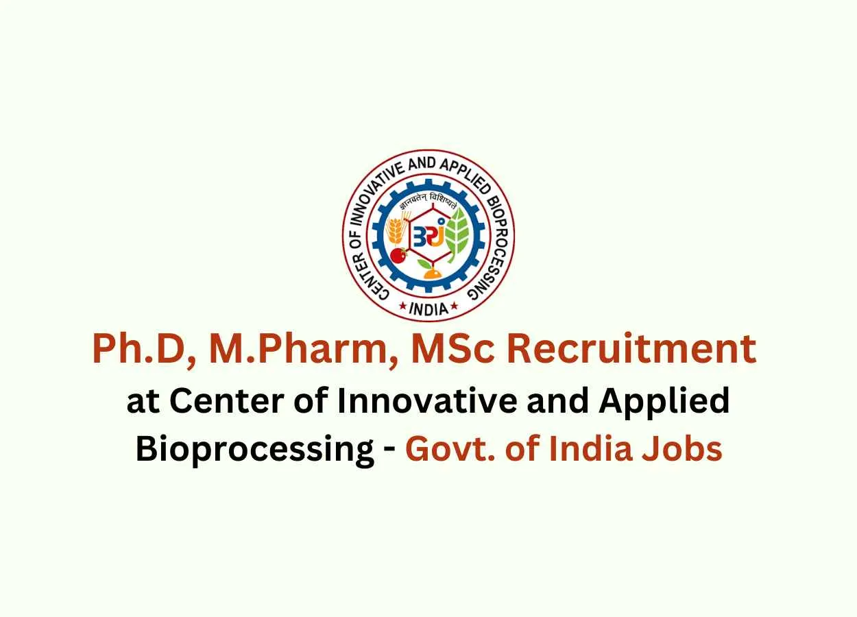 Ph.D, M.Pharm, MSc Recruitment at CIAB
