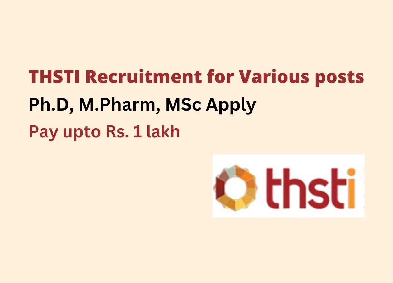 Recruitment for Various positions at THSTI