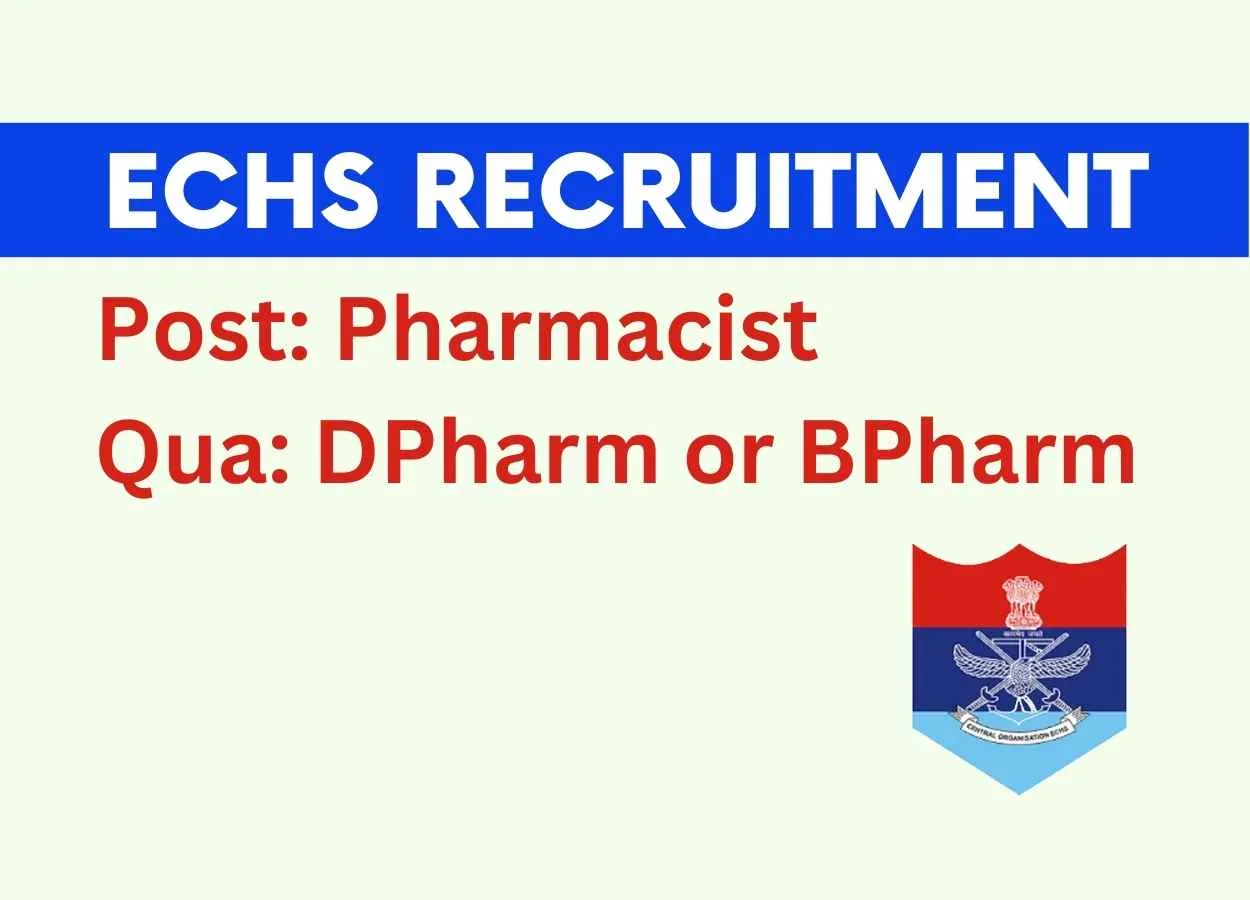 Recruitment of Pharmacist at ECHS, Lohegaon